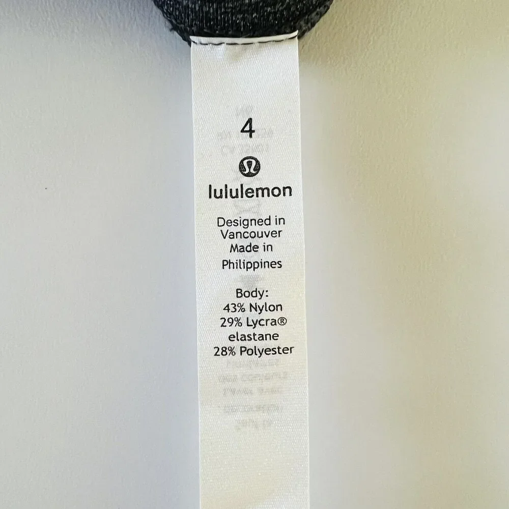 LULULEMON ATHLETICA Heathered Black Wunder Under HR Crop 23